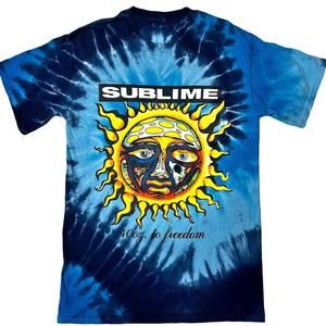 Sublime 40oz To Freedom Blue Tie Dye Graphic T-Shirt Men S
